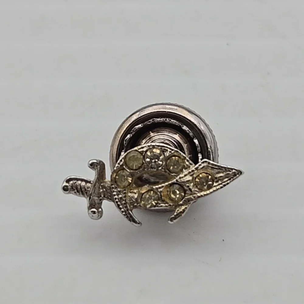 Vintage Rhinestone Mason Masonic Shriner Tac Hat Pin
